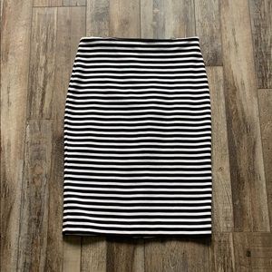 Black and white striped skirt